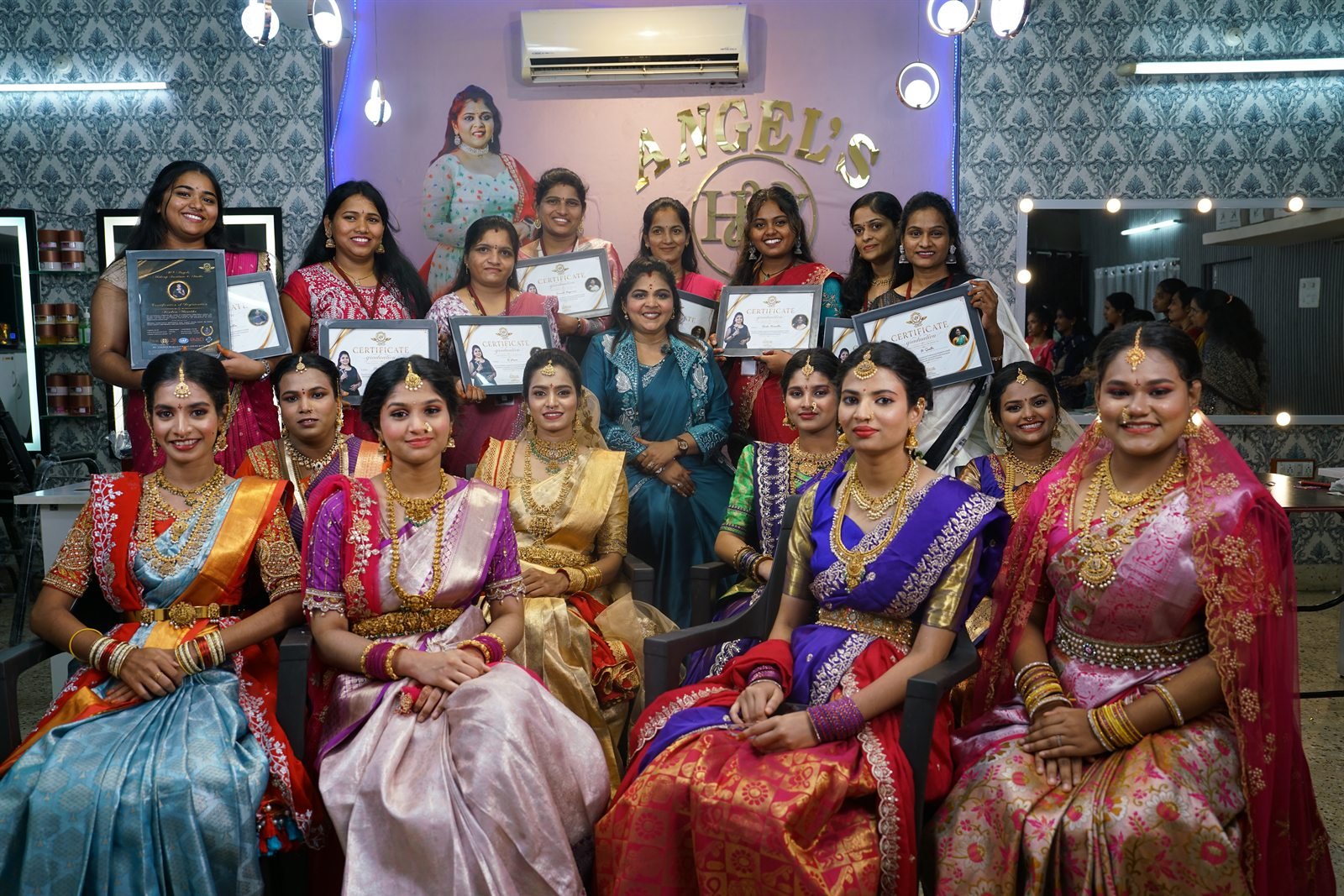 HV Angels students and trainer at a certification event